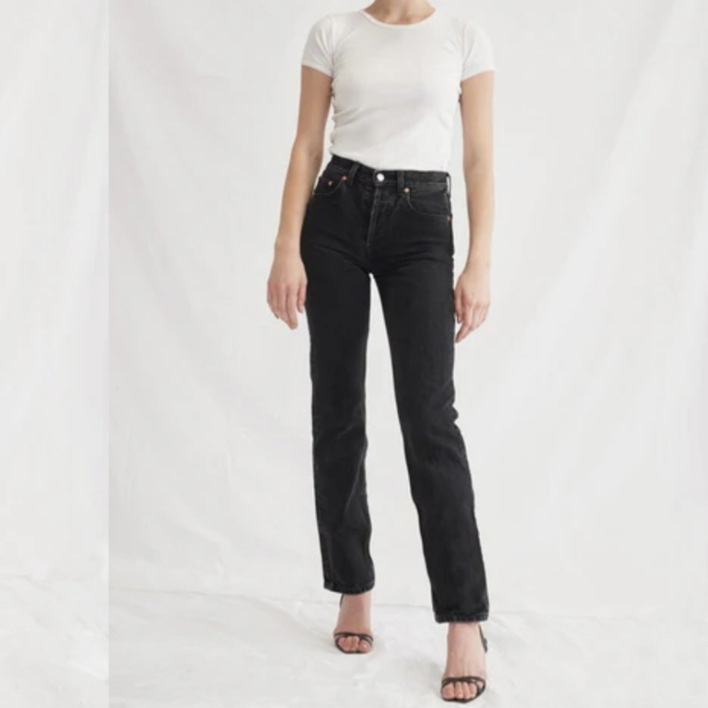The Feel‎ Studio The Black Genuine Straight Leg Jeans Women's 27 Tall